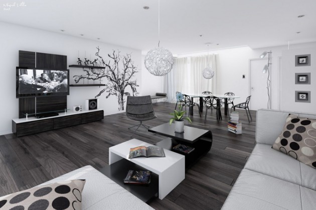 17 Fabulous Black &amp; White Living Room Design Ideas