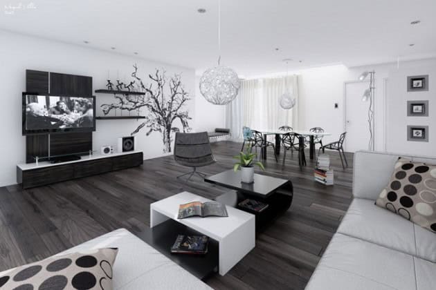 17 Fabulous Black & White Living Room Design Ideas 6