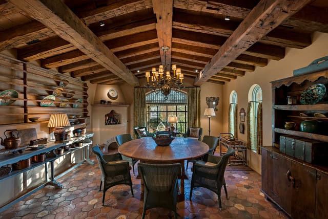 Spacious Rustic Dining Room Source