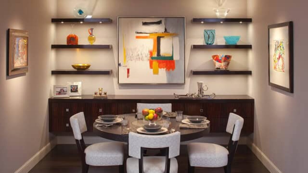 18 Imposant Dining Room Designs With Shelves On The Walls 18 Imposant Dining Room Designs With Shelves On The Walls