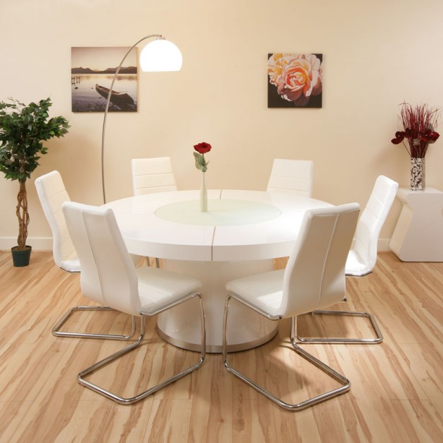 15 White Round Table Design Ideas For Extravagant Look Of Your DIning Room