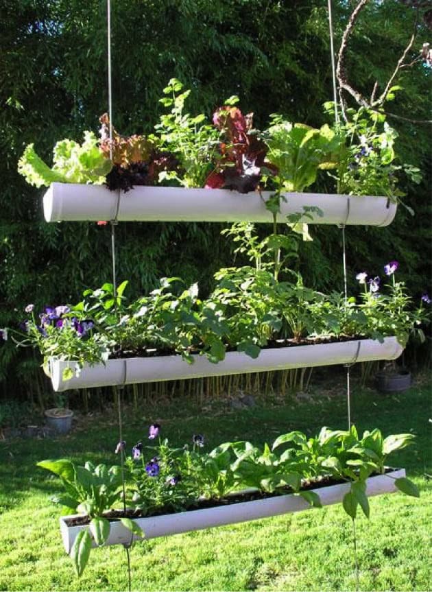 Hanging Gutter Garden Source