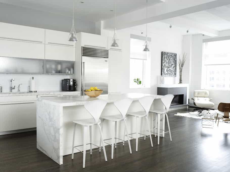15 Classy Kitchen Designs With White Kitchen Chairs 11