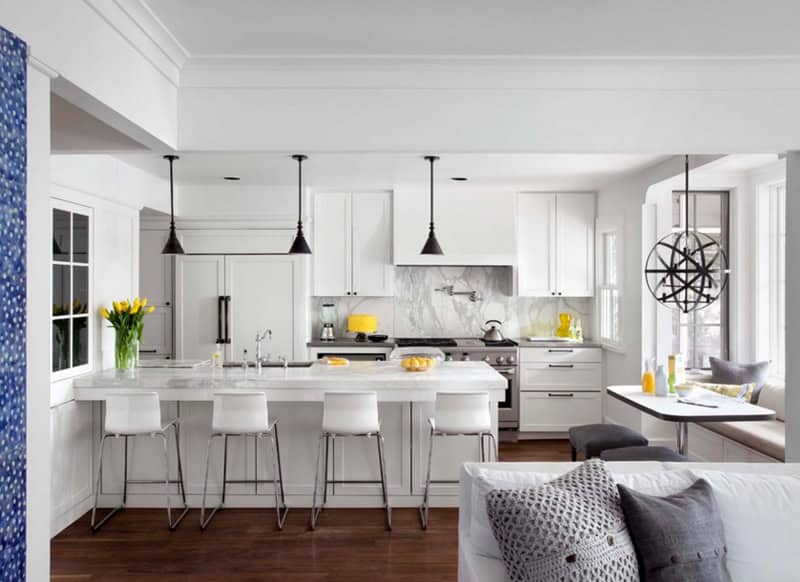 15 Classy Kitchen Designs With White Kitchen Chairs 12