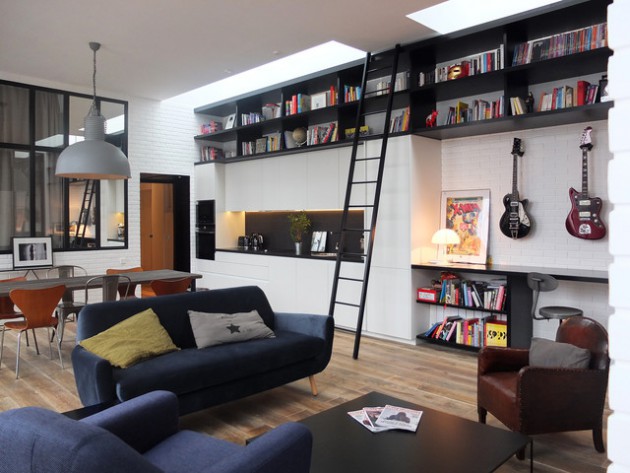 16 Spectacular Industrial Living Room Interior Designs