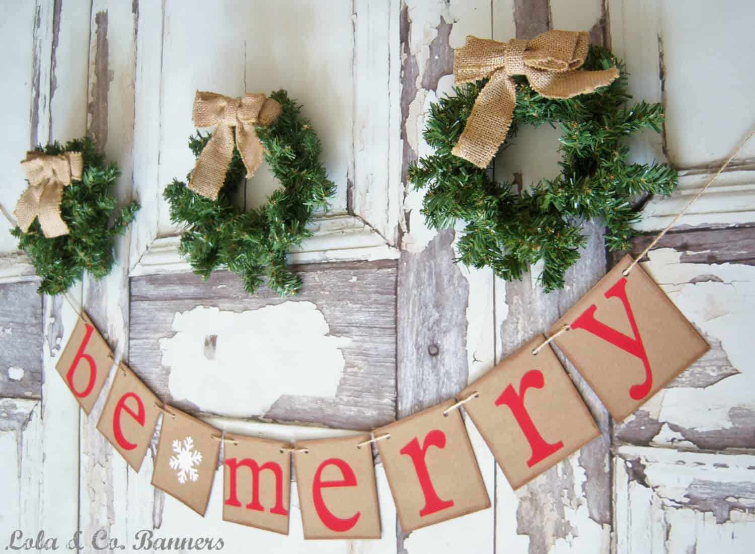 Be Merry Banner Garland Christmas Decoration Buy it on: www.etsy.com