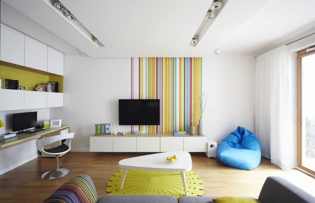 16 Lovely Living Rooms With Striped Walls 16 Lovely Living Rooms With Striped Walls