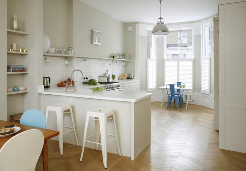 15 Classy Kitchen Designs With White Kitchen Chairs 5