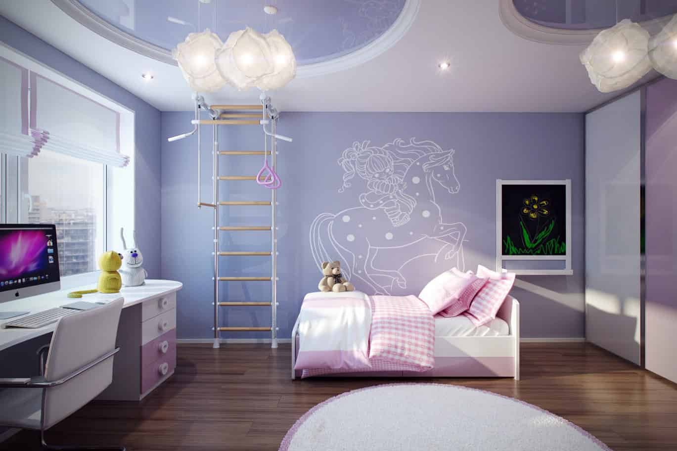 kids purple bedroom