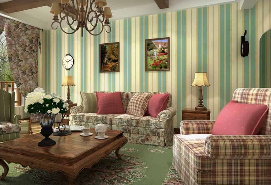 16 Lovely Living Rooms With Striped Walls 8