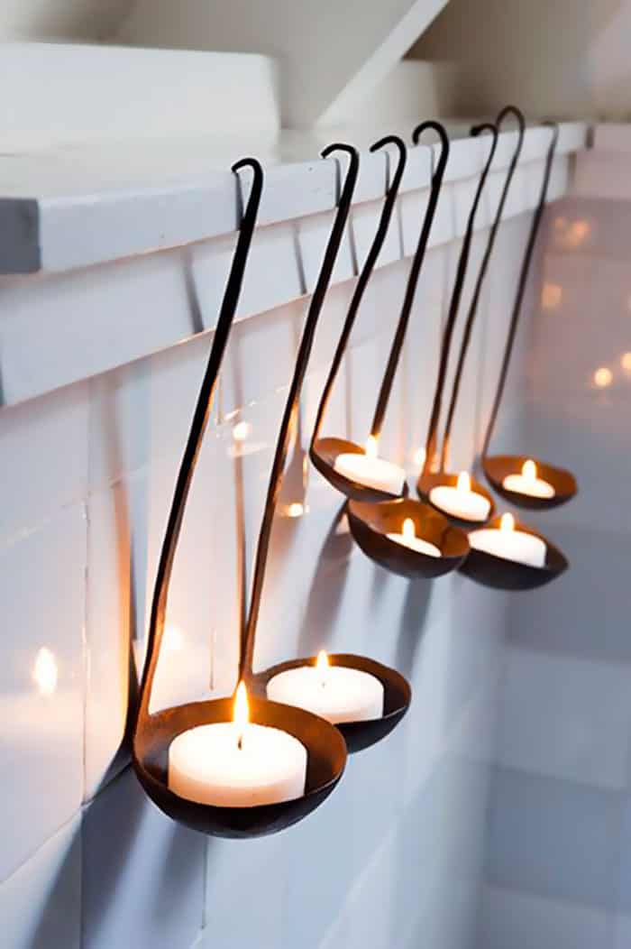 Ladles As Candle Holders 1