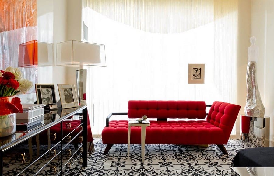 17 Stylish Living Room Designs With Red Couches 15
