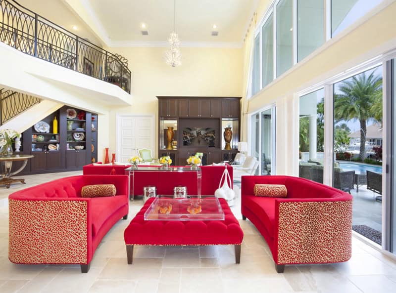 17 Stylish Living Room Designs With Red Couches 17