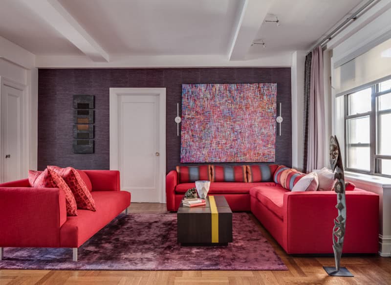 17 Stylish Living Room Designs With Red Couches 9