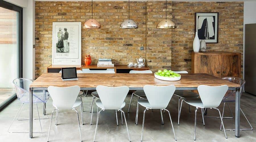 16 Charming Dining Rooms With Exposed Brick Wall