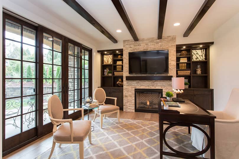 14 Charming Home Office Designs With A Stone Wall 11