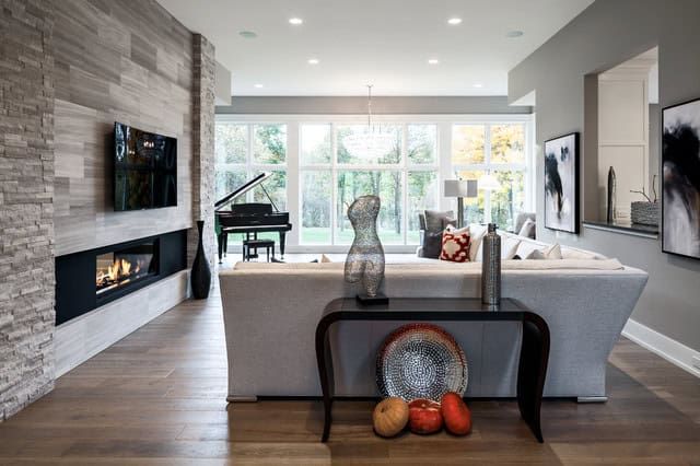 18 Lovely Living Room Designs With Wall Mounted TV 11