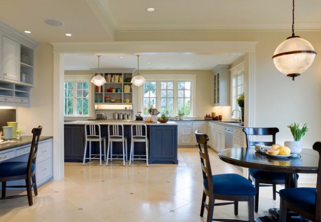 16 Magnificent Kitchen Designs With Blue Kitchen Island