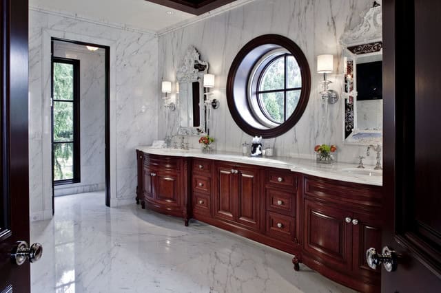 16 Stunning Bathrooms With Marble Floor That Will Admire You 14