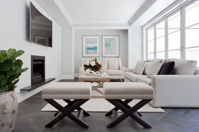 18 Lovely Living Room Designs With Wall Mounted TV 14