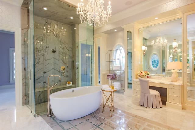 16 Stunning Bathrooms With Marble Floor That Will Admire You 3