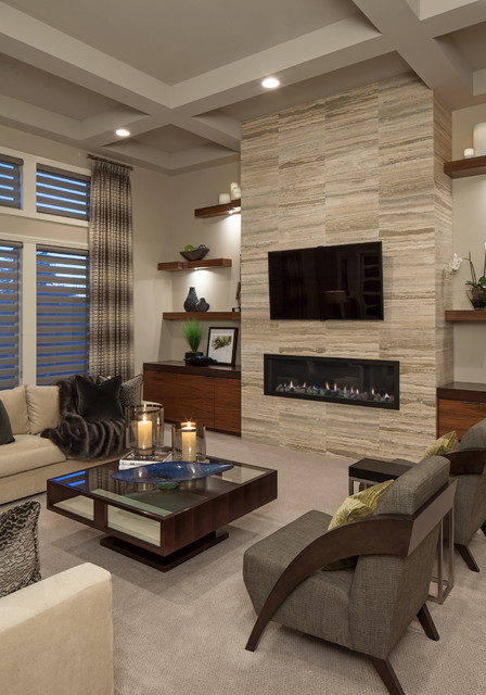 18 Lovely Living Room Designs With Wall Mounted TV