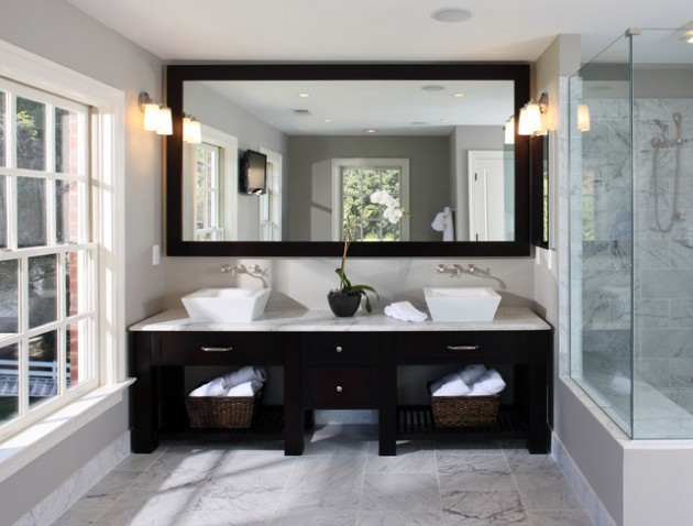 16 Stunning Bathrooms With Marble Floor That Will Admire You
