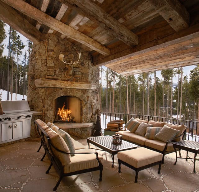 18 Astonishing Stone Fireplace Designs To Improve Your Outdoor Space 7