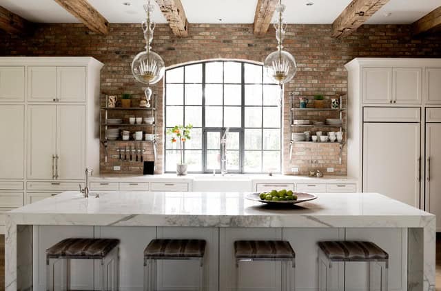 19 Charming Kitchen Designs With Brick Backsplash For Better Visual Effect 7