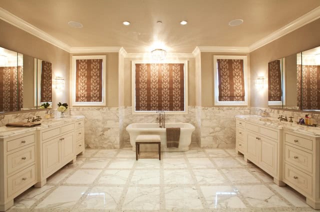 16 Stunning Bathrooms With Marble Floor That Will Admire You 8