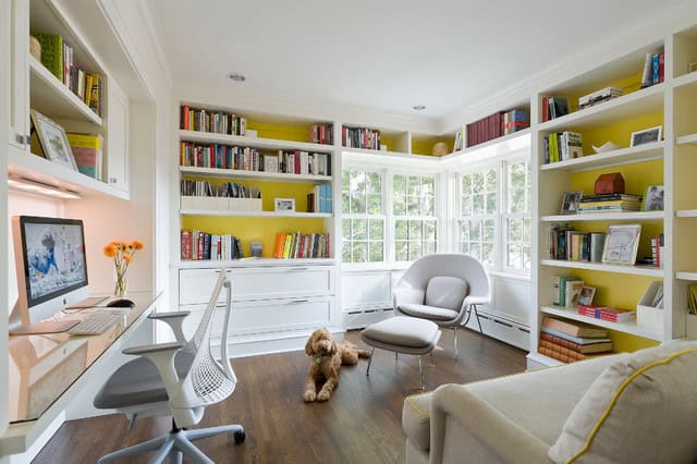 17 Charming Home Office Designs With Library 1