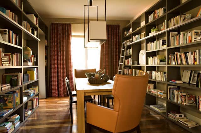 17 Charming Home Office Designs With Library 11