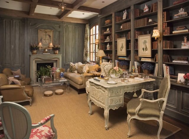 17 Charming Home Office Designs With Library 12