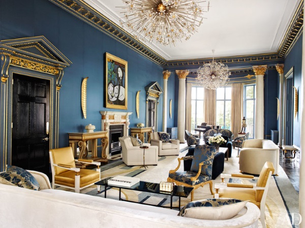 17 Extremely Amazing Interior Designs With Gold &amp; Blue