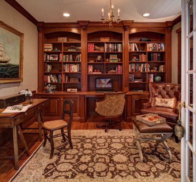 17 Charming Home Office Designs With Library