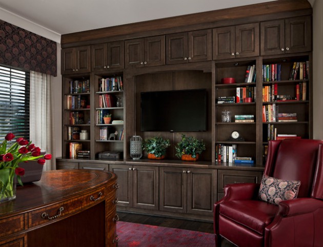 17 Charming Home Office Designs With Library
