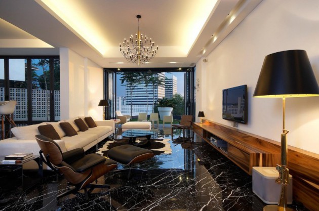 Brown And Black Marble Counter Decor Living Room