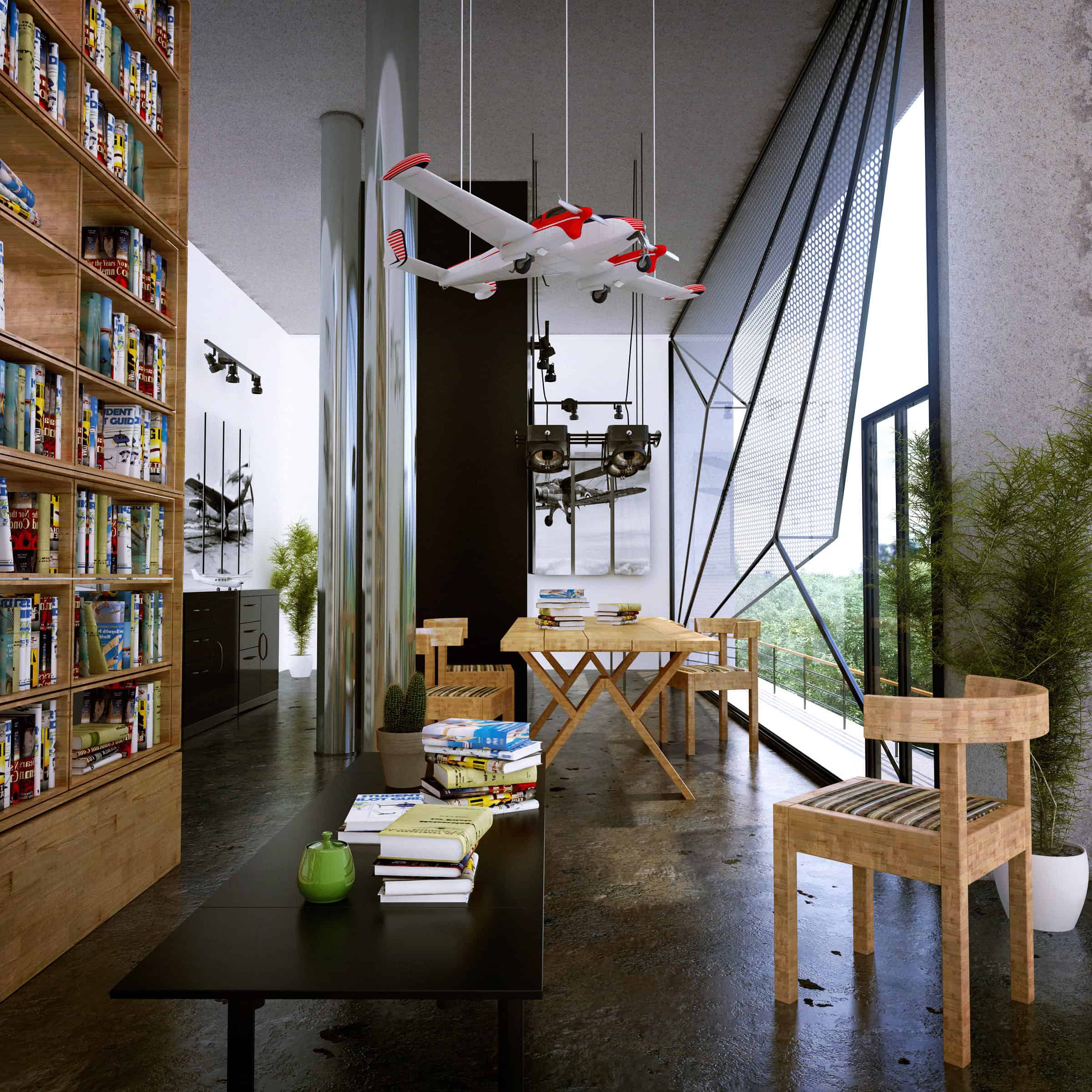 Aviator's Villa - A Unique House For A Retired Pilot LIBRARY1