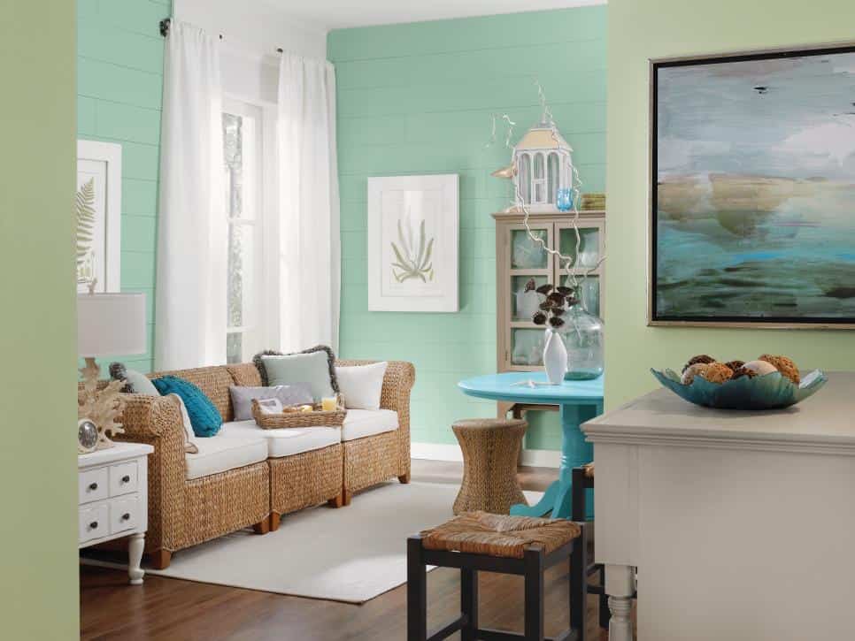 Coastal furniture Sherwin-Williams via HGTV HOME