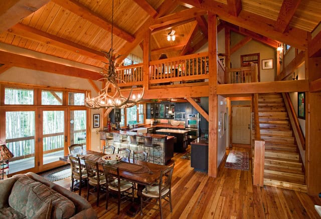 17 Brilliant Open Plan DIning Room Designs In Rustic Style 10
