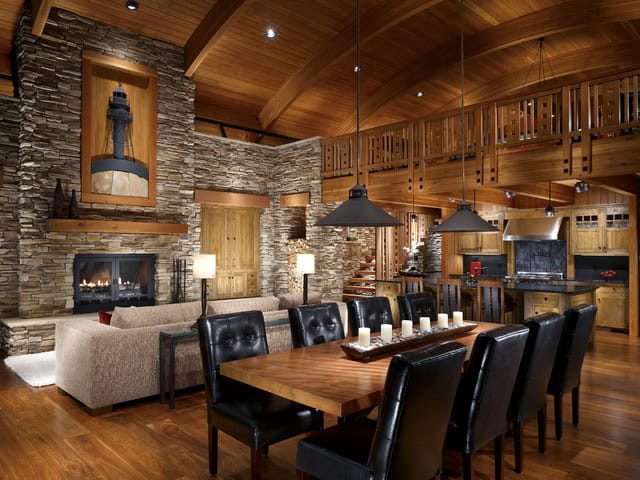 17 Brilliant Open Plan DIning Room Designs In Rustic Style 11