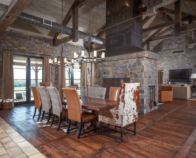 17 Brilliant Open Plan DIning Room Designs In Rustic Style 13