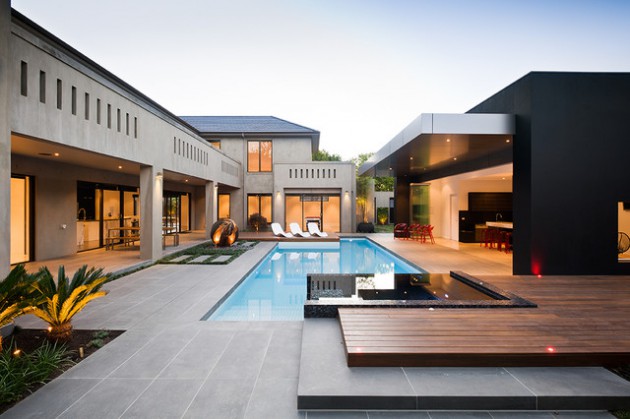 16 Spectacular Exteriors With Contemporary Swimming Pool