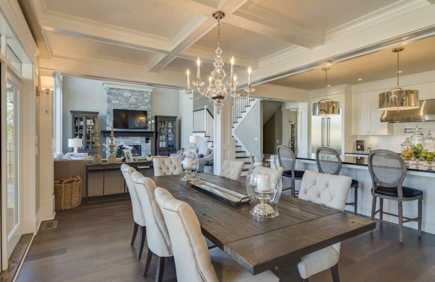 17 Brilliant Open Plan DIning Room Designs In Rustic Style 2