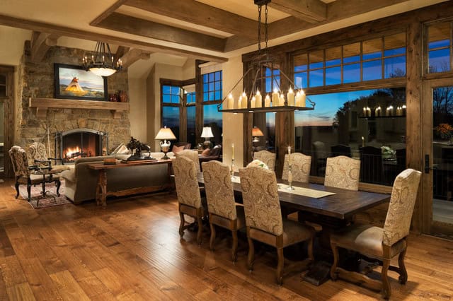 17 Brilliant Open Plan DIning Room Designs In Rustic Style 4