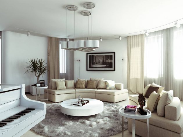 18 Fascinating Living Room Designs With Modern Round Coffee Table