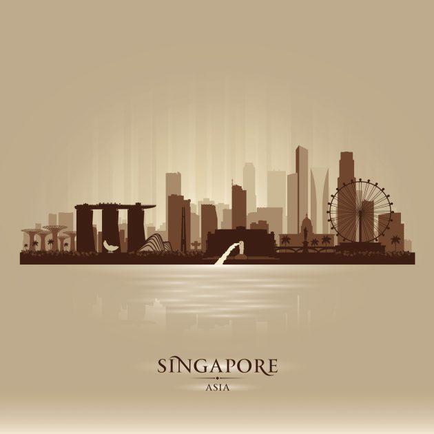 Singapore city skyline vector silhouette illustration