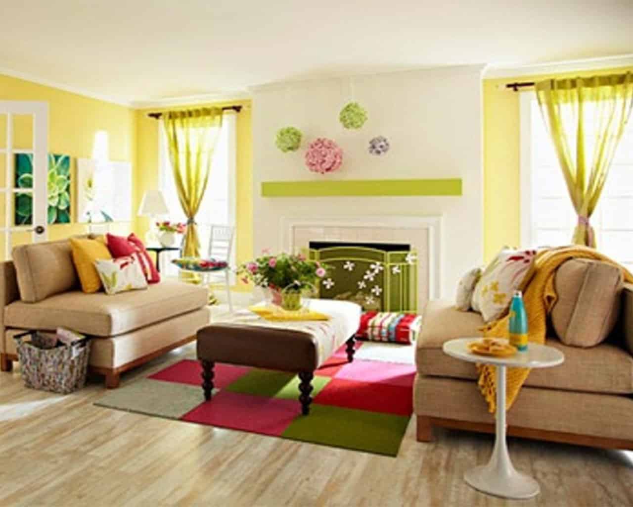 colourful living room accessories