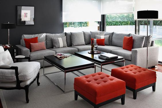 16 Gorgeous Grey Living Rooms With Red Details 16 Gorgeous Grey Living Rooms With Red Details