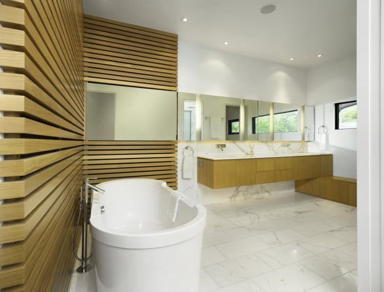 16 Marvelous Bathroom Designs With Wooden Wall That Abound With Elegance & Warmth 16 Marvelous Bathroom Designs With Wooden Wall That Abound With Elegance & Warmth
